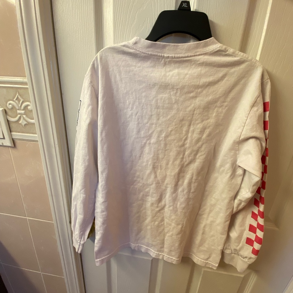 White Vans shirt with Sleeve Designs